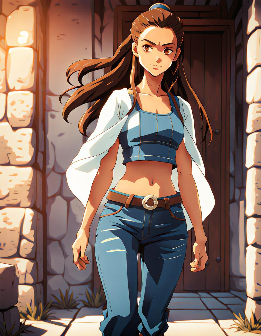 Katara from Avatar in Anime Style