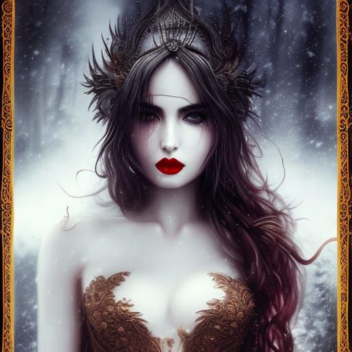 Gothic Snow Beauty in Fantasy Art Style