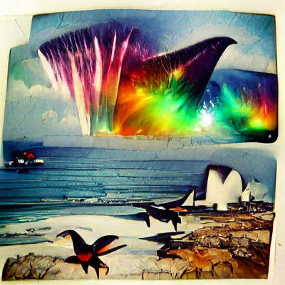 Serene Beach Scene in Vibrant Colors