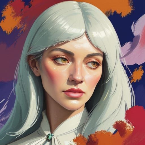 Gouache Portrait with Impressionist Brush Strokes