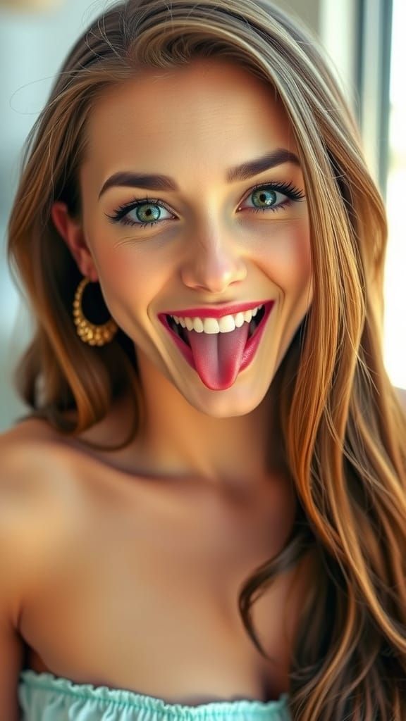 Playful Portrait of a Whimsical Young Woman