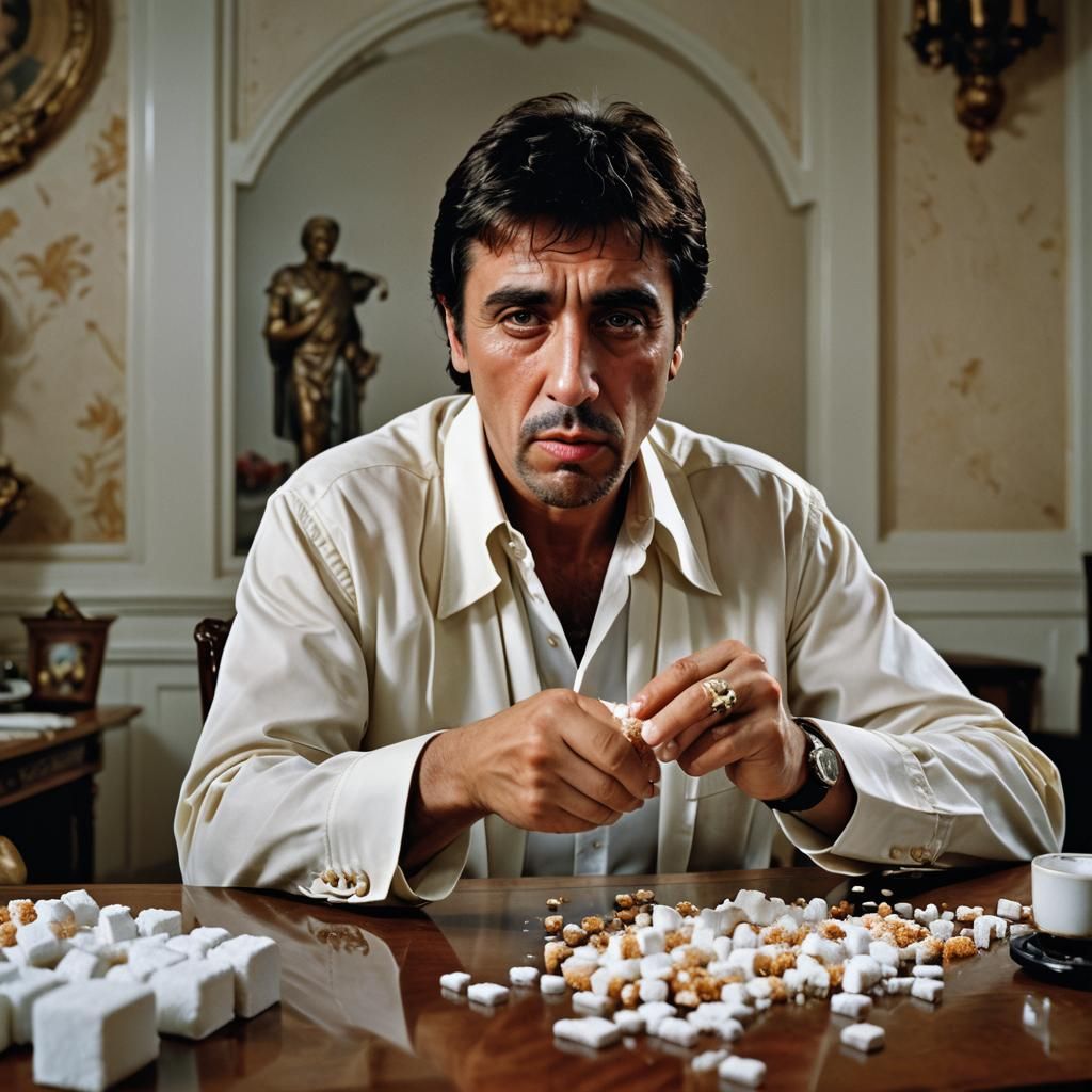 Man Snorting Sugar: Professional Studio Portrait