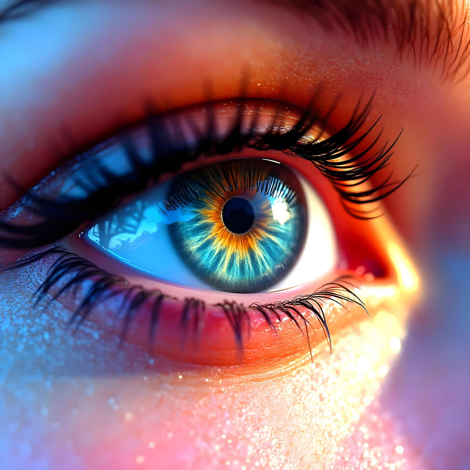 Hyperrealistic Eye Art in Vibrant Colors