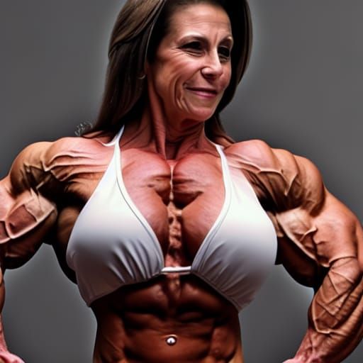 Muscular Female Bodybuilder with Ripped Physique