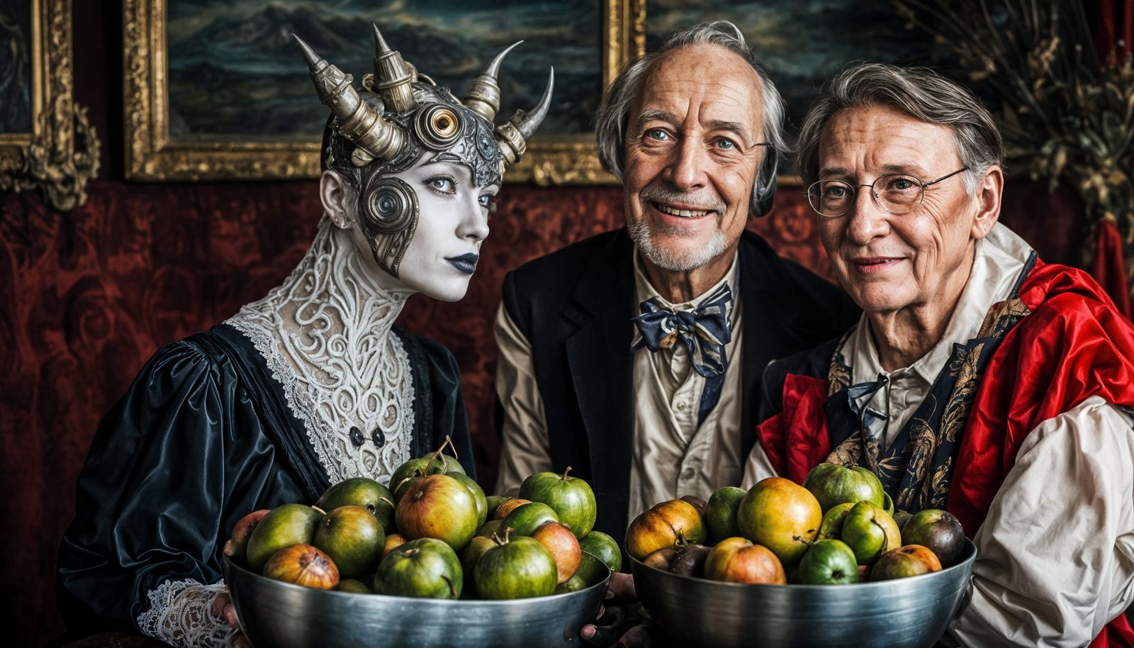 Surreal Alien Celebration in Exotic Restaurant