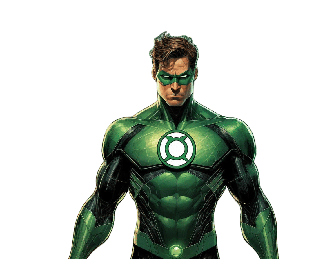 Epic Bio Punk Green Lantern in Vibrant Digital Art