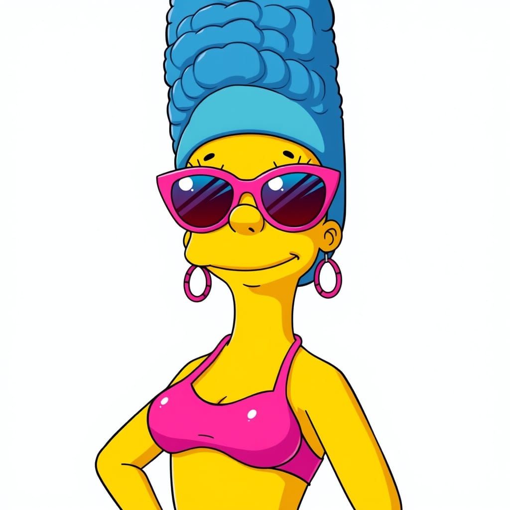 Marge Simpson in Vibrant Summer Style