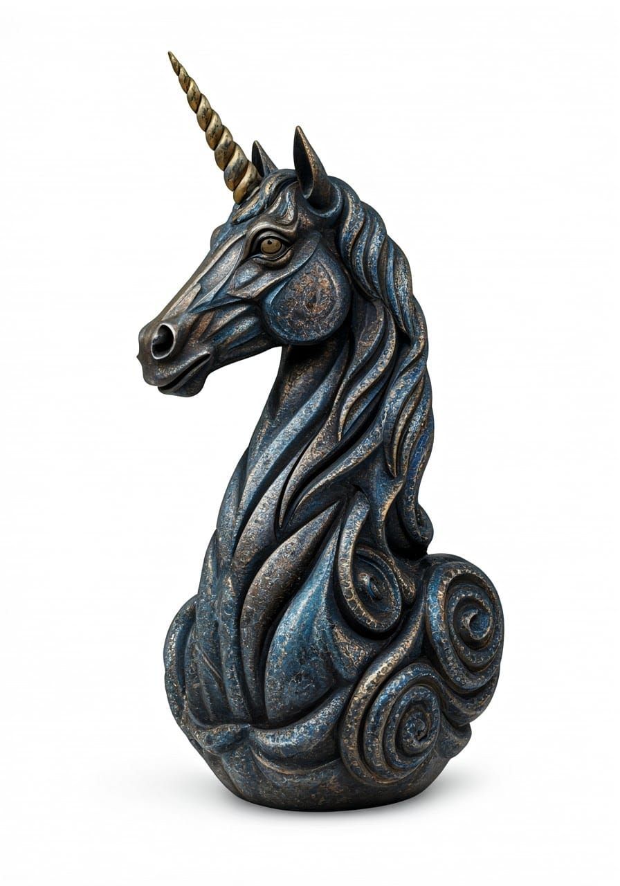 Vibrant Abstract Unicorn Sculpture