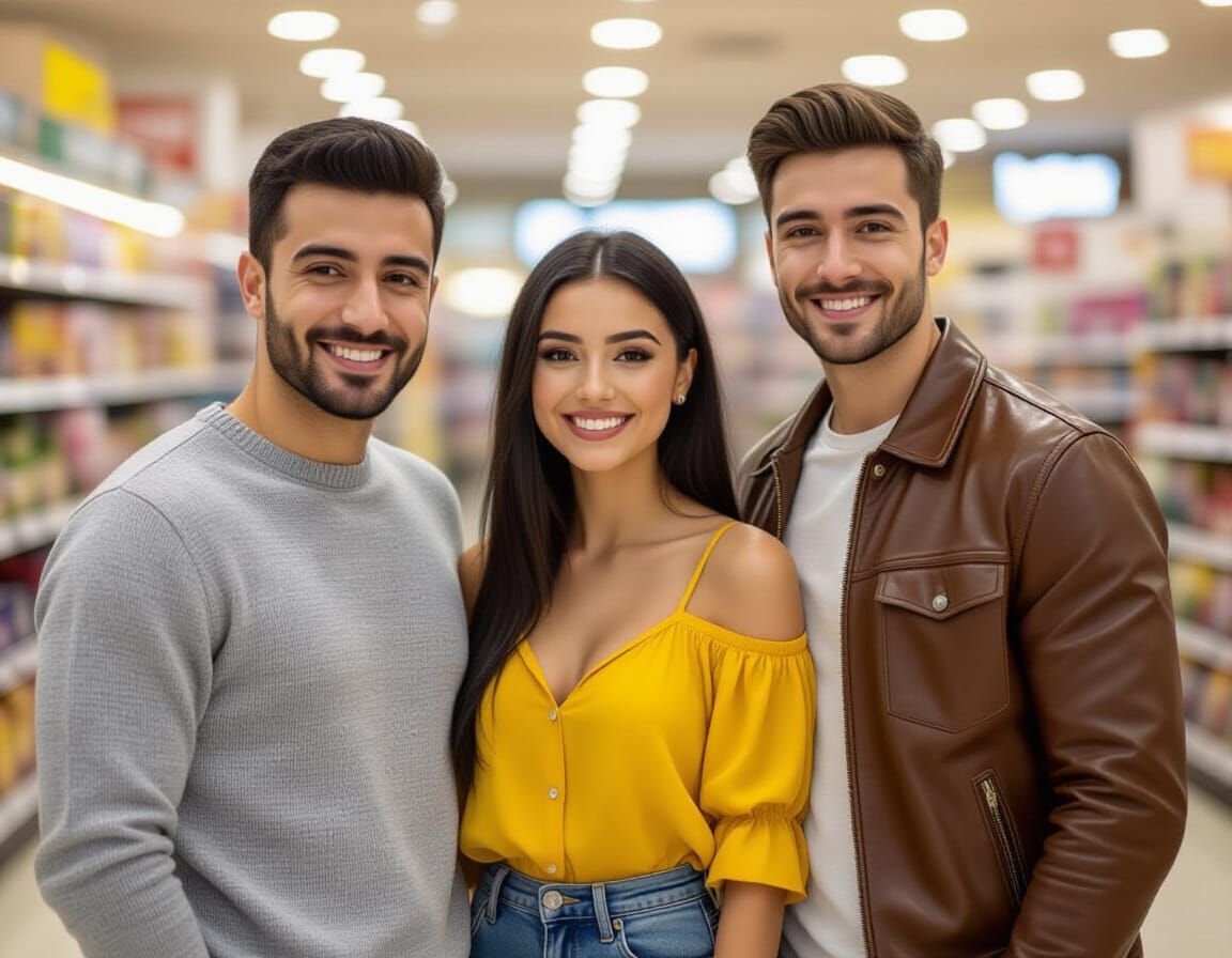 People in Store, Caracas, Photorealistic Style