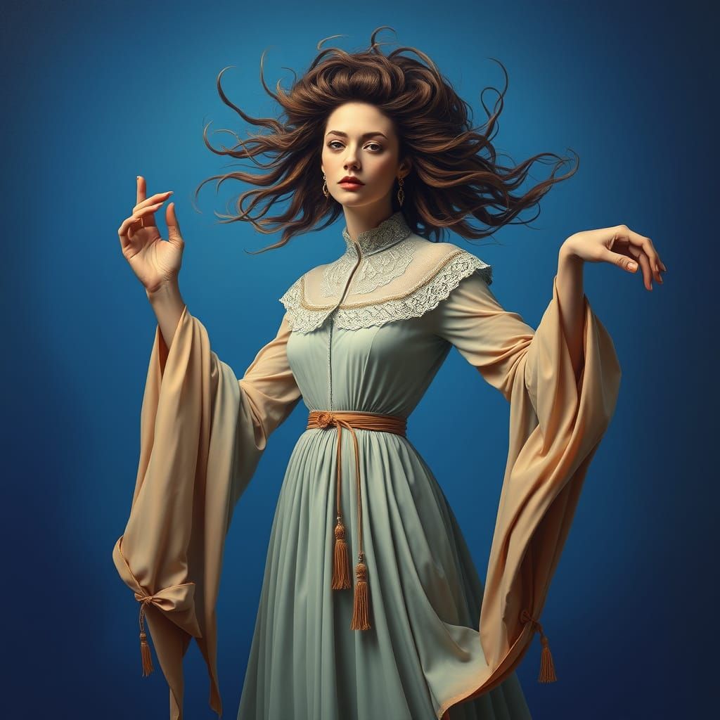 Dreamlike Melting Figure in Surrealist Art