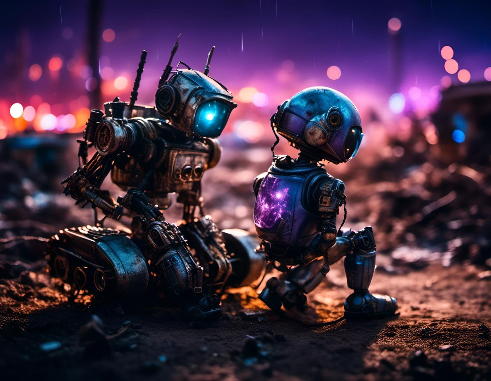 Android Nurturing Robot in Post-Apocalyptic Wasteland