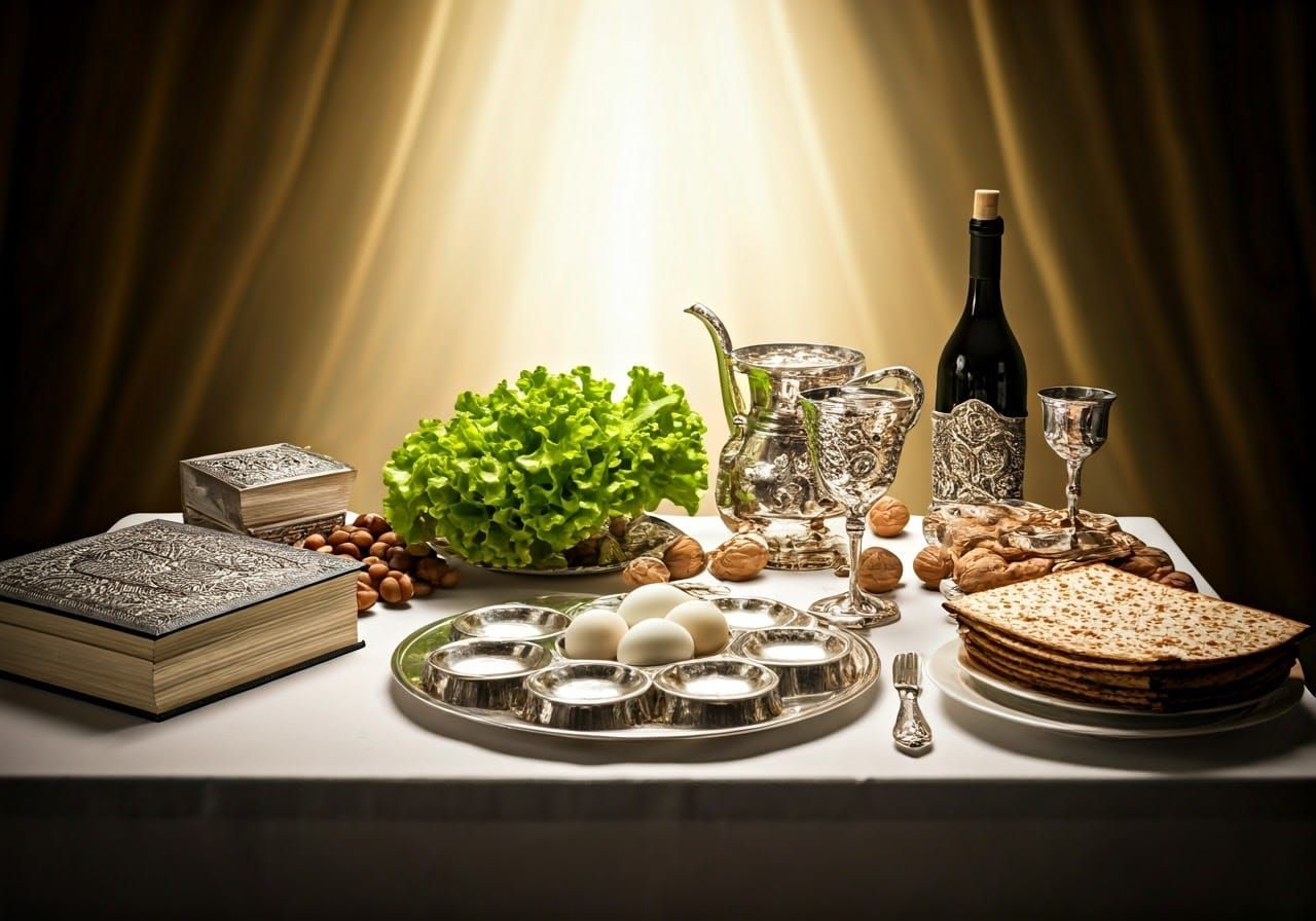 Jewish Passover Scene in Luxurious Art Deco Style