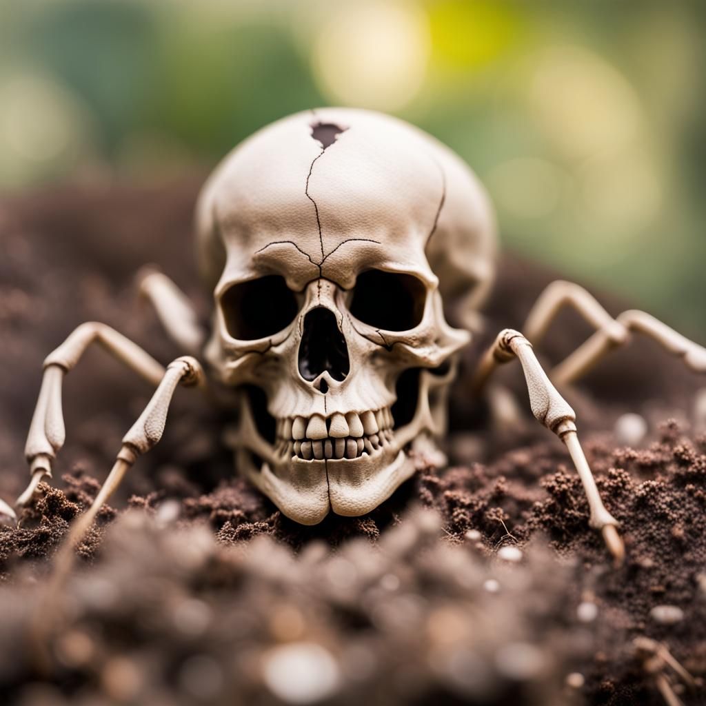 Skull on Ant Hill: Professional Photography