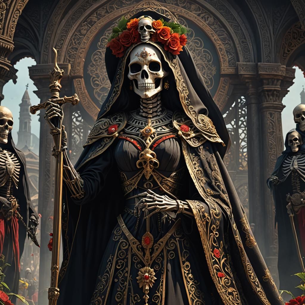 Santa Muerte: Lady Death in Vibrant Detail