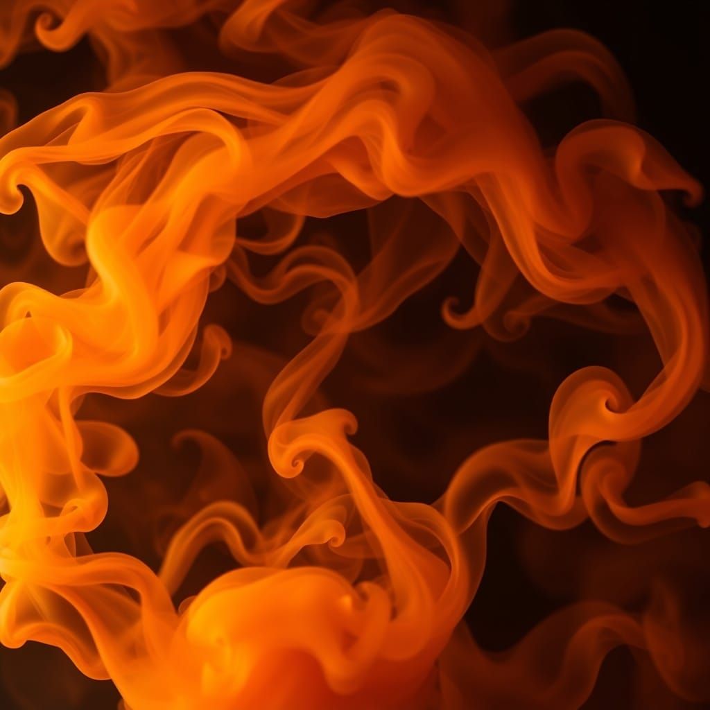 Dynamic Orange and White Smoke Swirls