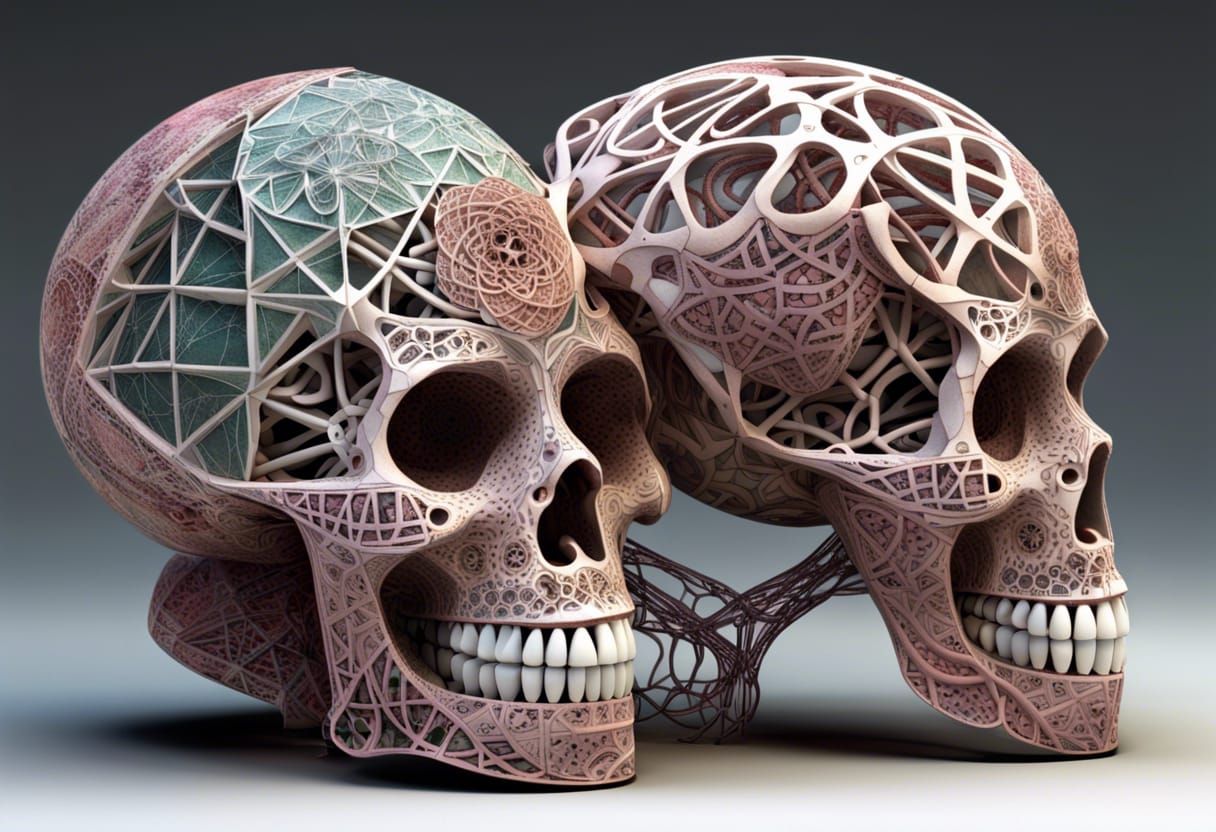 Abstract Skeletal Fractal with Quantum Zentangle