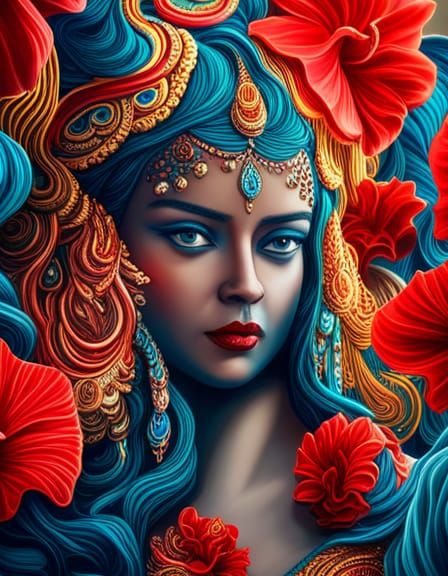 Goddess Kali: A Hyperrealistic Indo-Futurist Portrait
