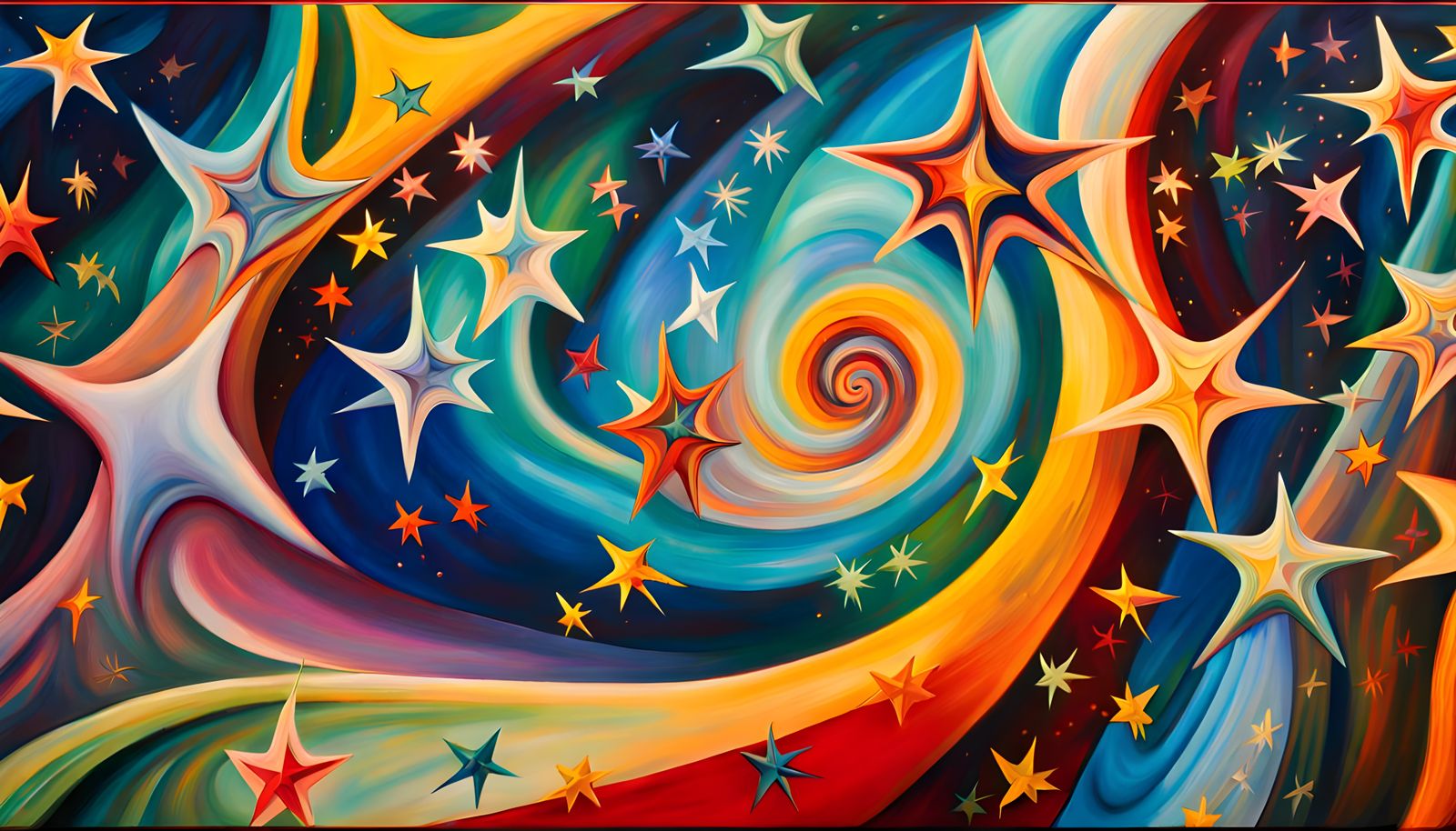 Iridescent Star Cluster Formation in Abstract Expressionism