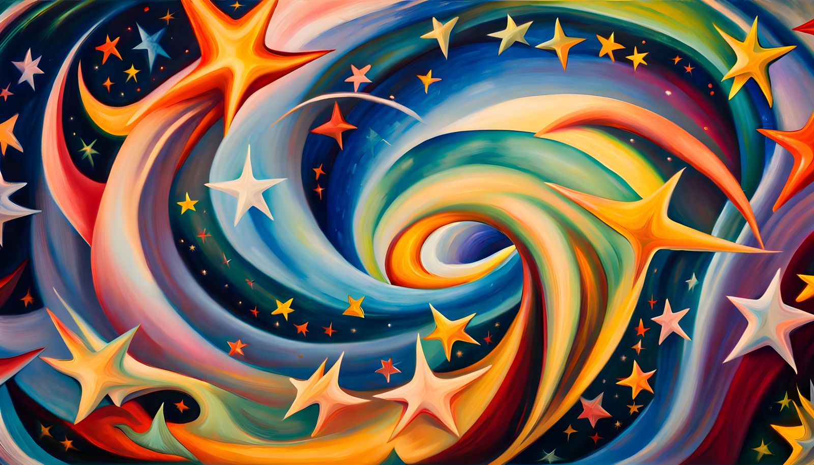 Iridescent Star Cluster Formation in Abstract Expressionism