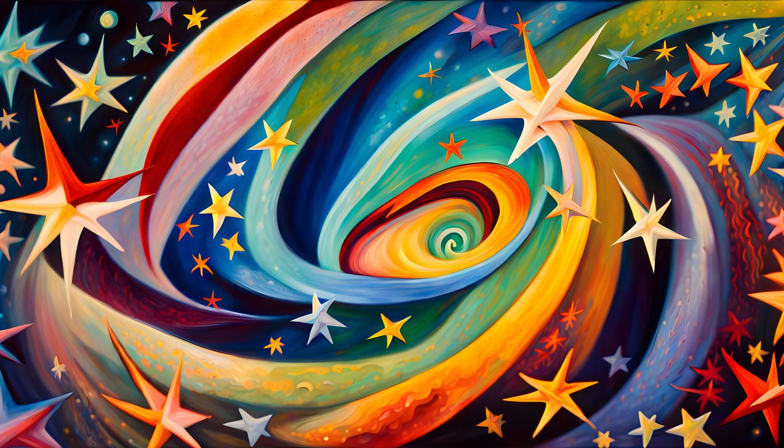 Iridescent Star Cluster Formation in Abstract Expressionism