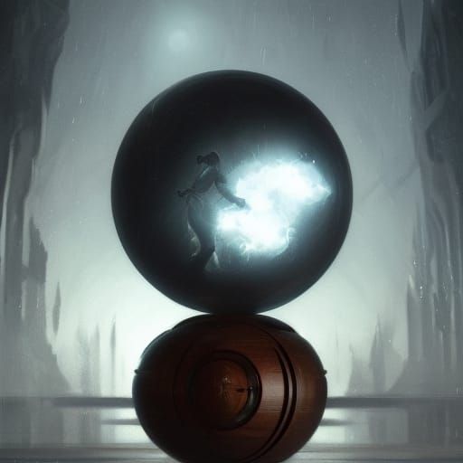 Reflected Hand in Perfect Orb, Dark Fantasy Art