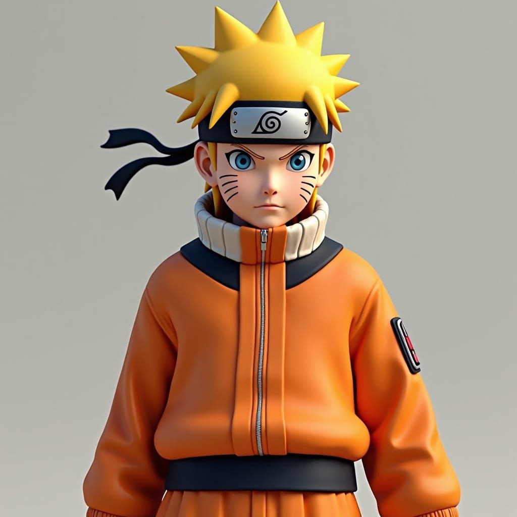 Heroic Naruto in Anime Style, 3D Render