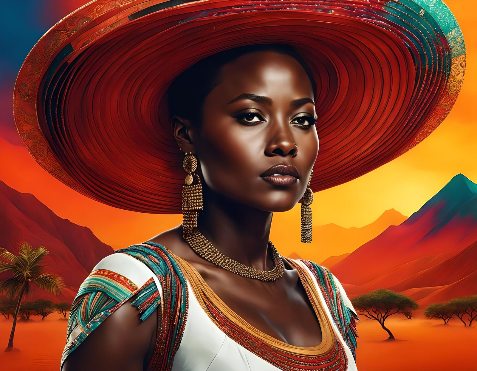 Fantastical Portrait of an Actress in Matte Painting Style