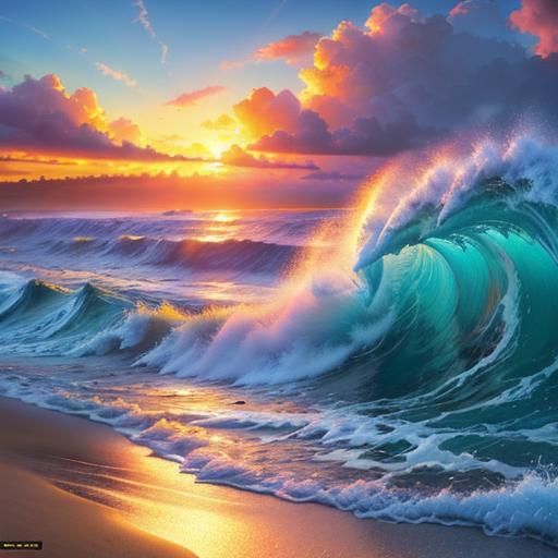 Hyperrealistic Hawaiian Beach Landscape Masterpiece