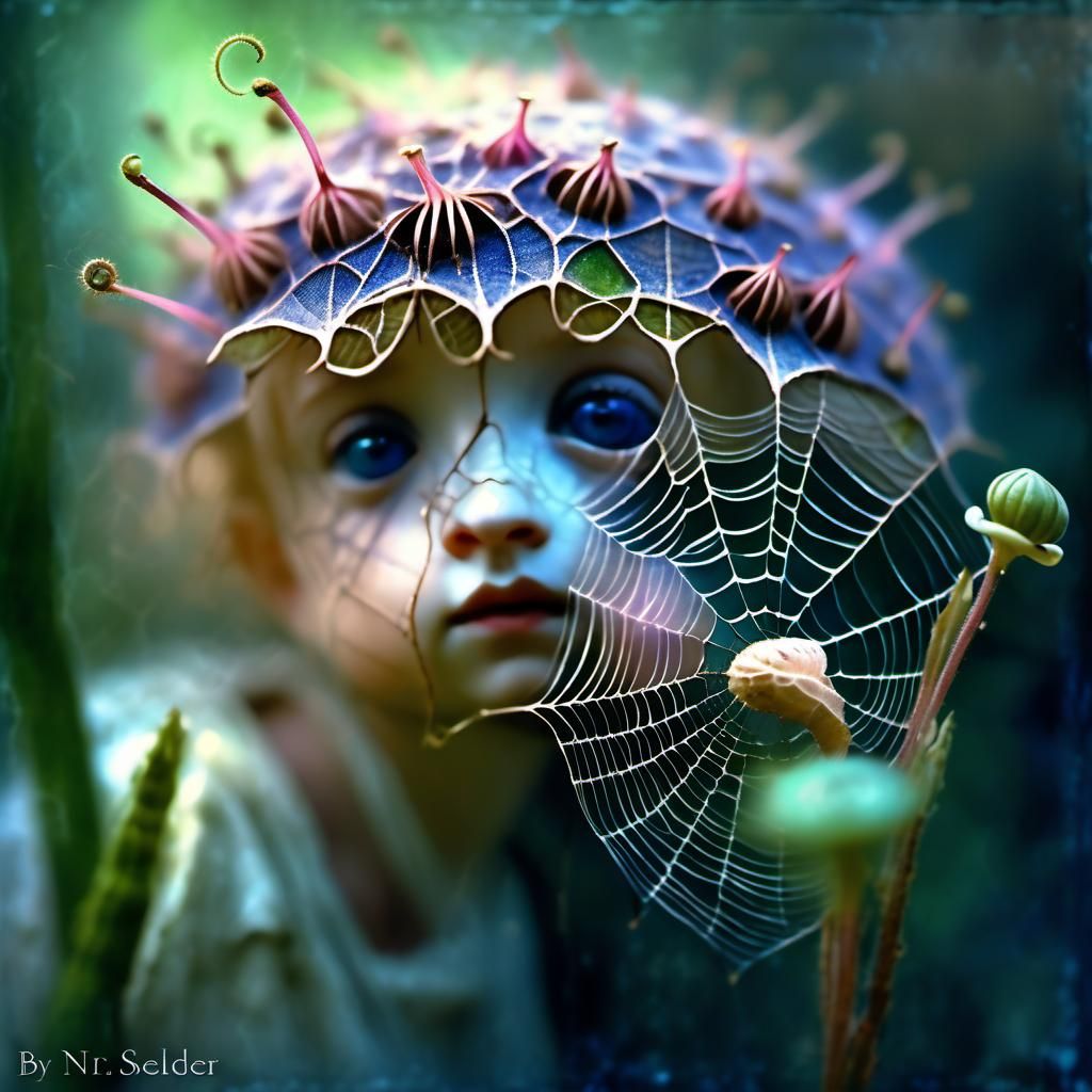 Ethereal Child in Desert Garden: Magic Realism