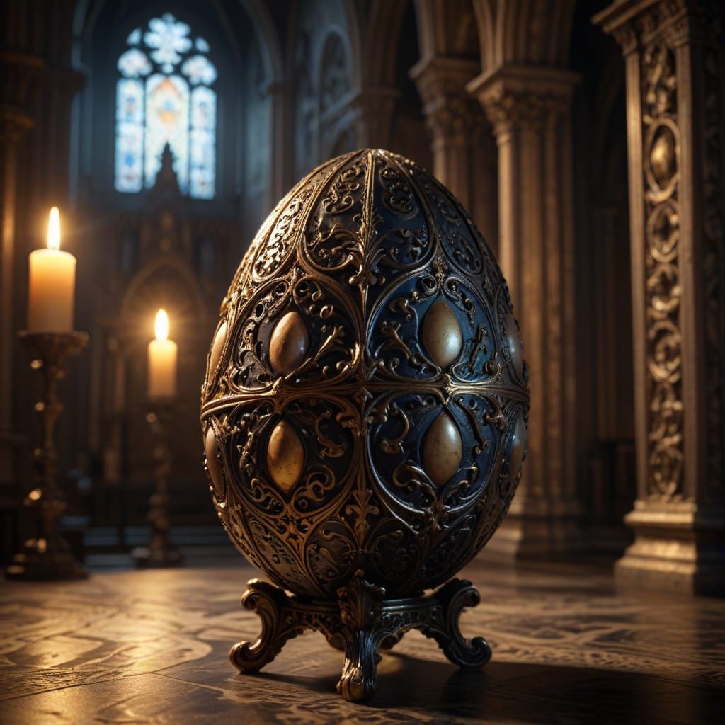 Elegant Gothic Easter Egg Masterpiece
