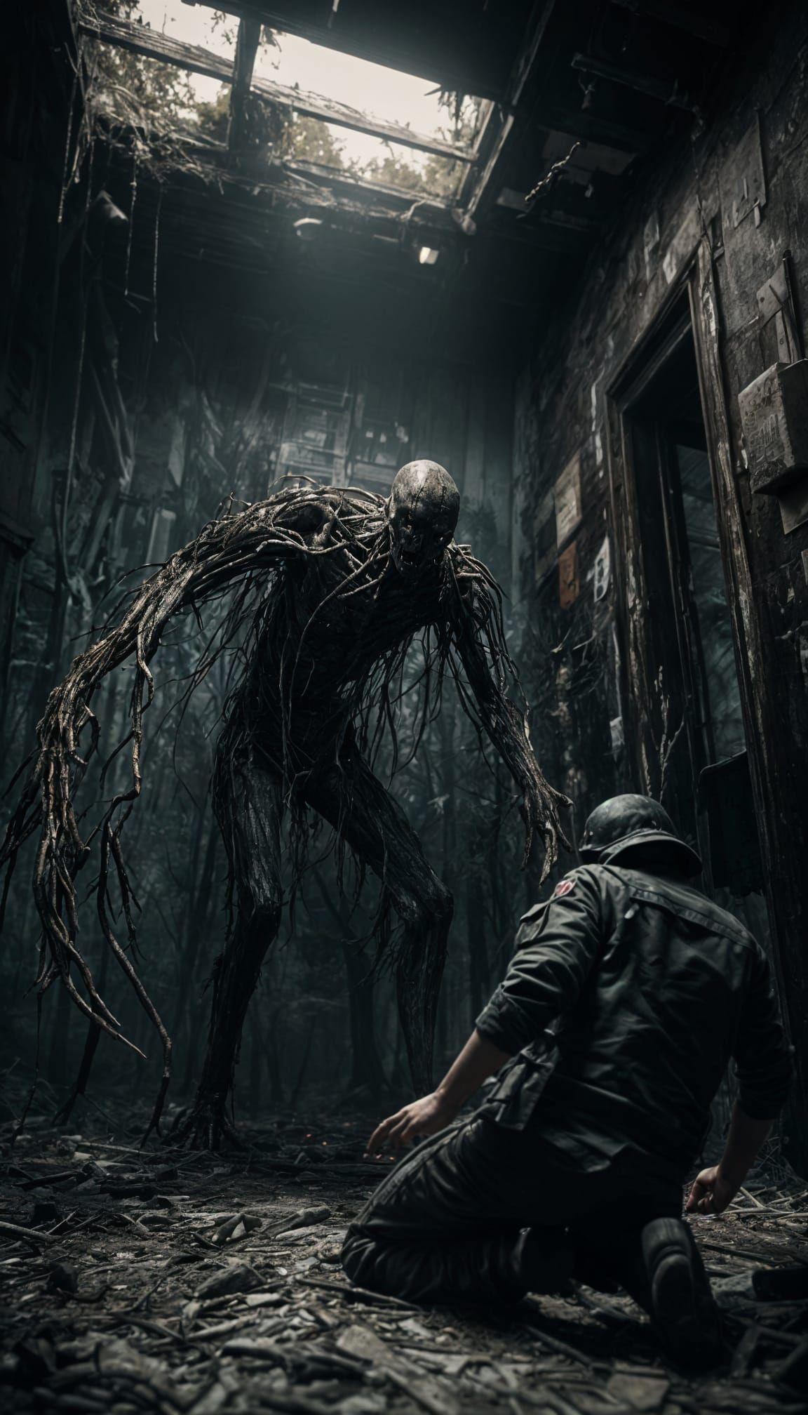 Slenderman Attacks Soldier in Sinister Backrooms