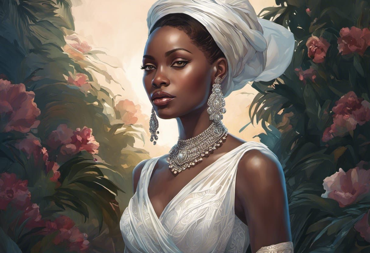 Mozambique Bride Portrait in Traditional Dress