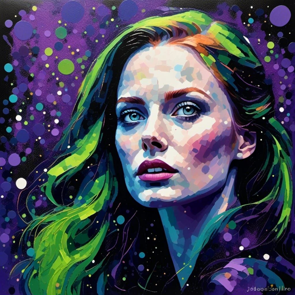 Colorful Abstract Portrait Inspired by Modigliani