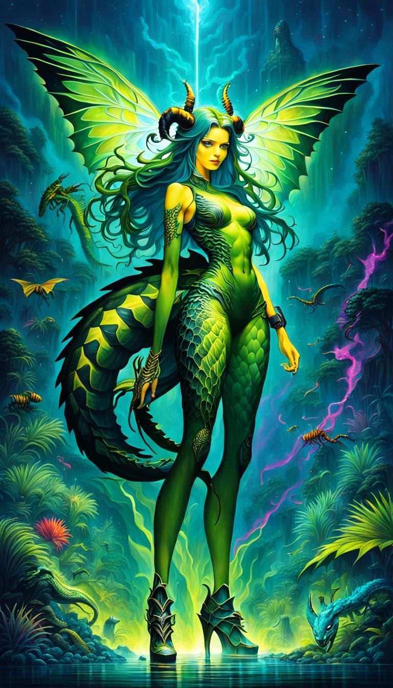 Ethereal Fantasy Girl with Animal Features