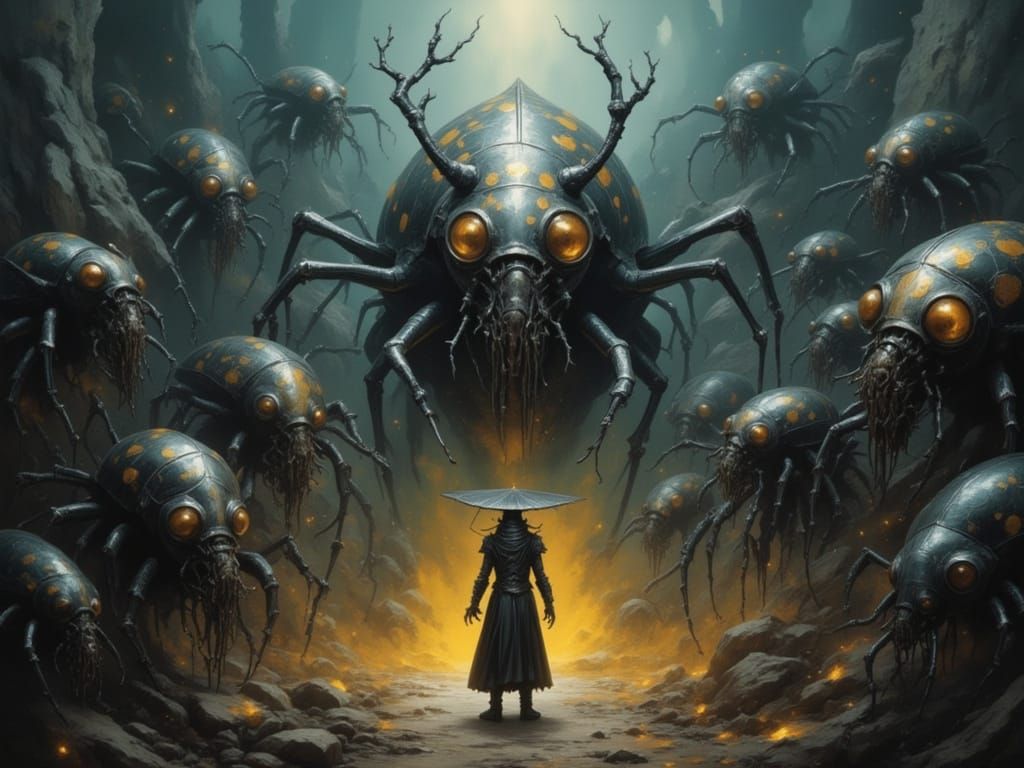 Exterminator Faces Anthropomorphic Beetle Court