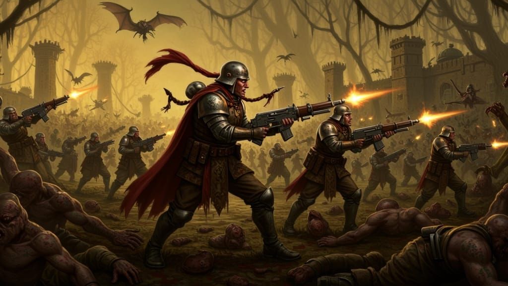 Battle-Hardened Knight of Gondor Charges Forward in Plate Ar...