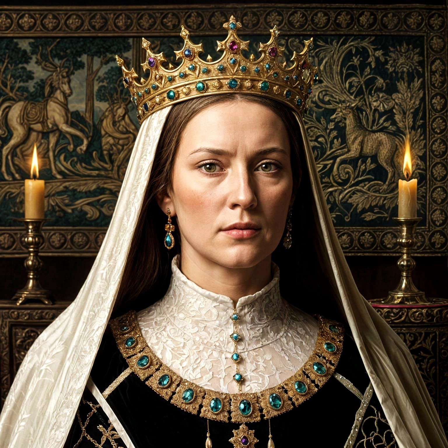 Medieval Queen Portrait in Dutch Masters Style