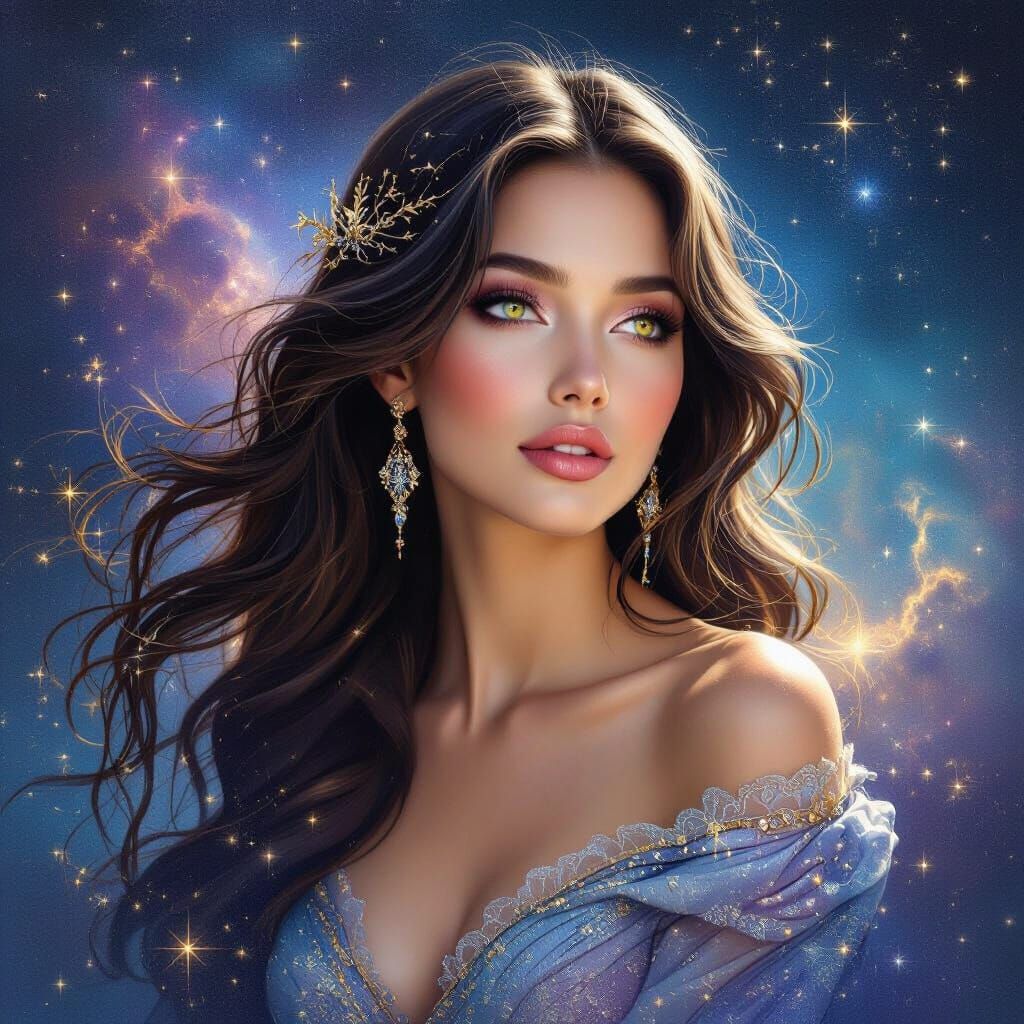 Stardust Woman in Cosmic Surrealism