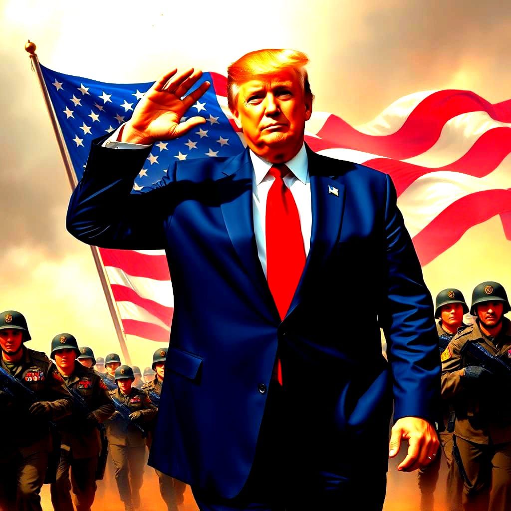 Patriotic Donald Trump Honors American Troops in Battle