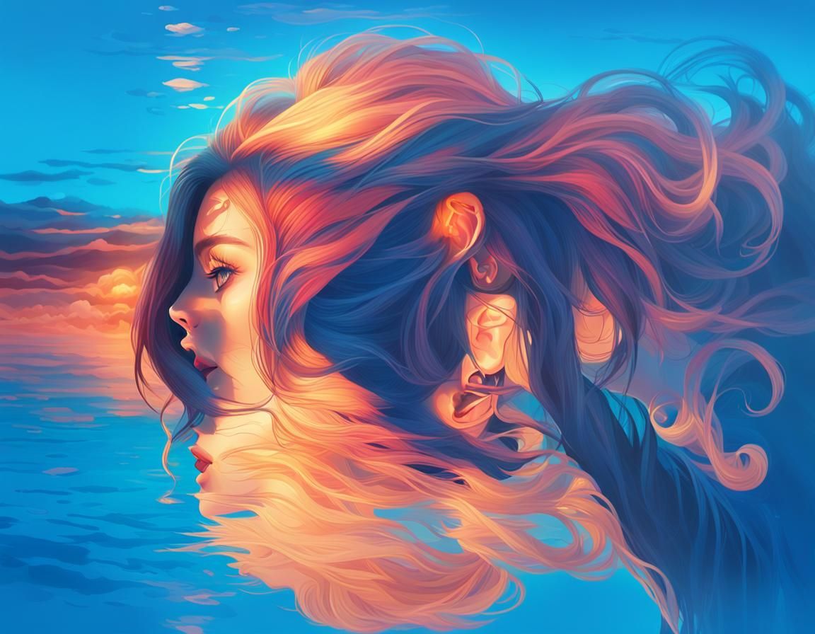 Dreamscape Woman in Golden Hour Light