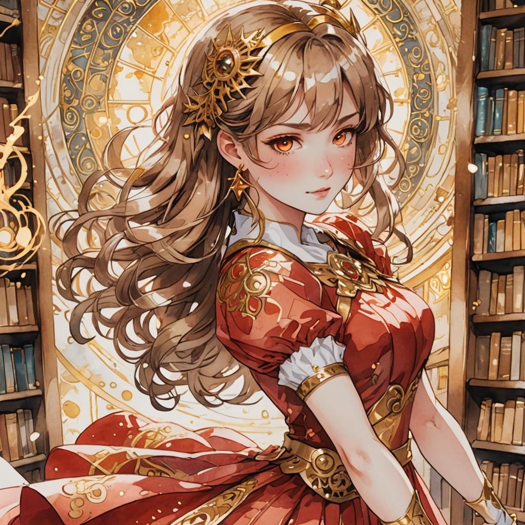 Magical Girl Falling in Spiral Library, Anime-Inspired
