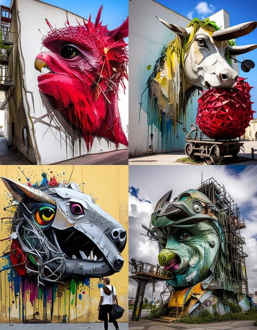 Colorful Recycled Animal Sculpture