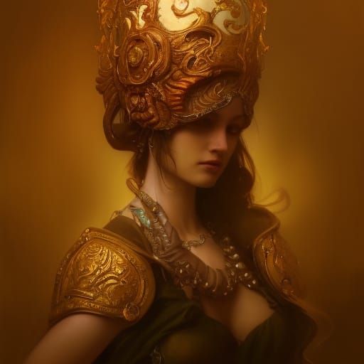 Ornate Baroque Armor with Gold and Skull