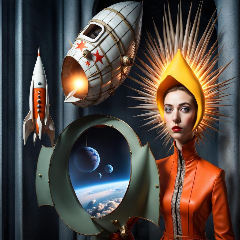 Magical Rockets Ascend in Surreal Biological Art