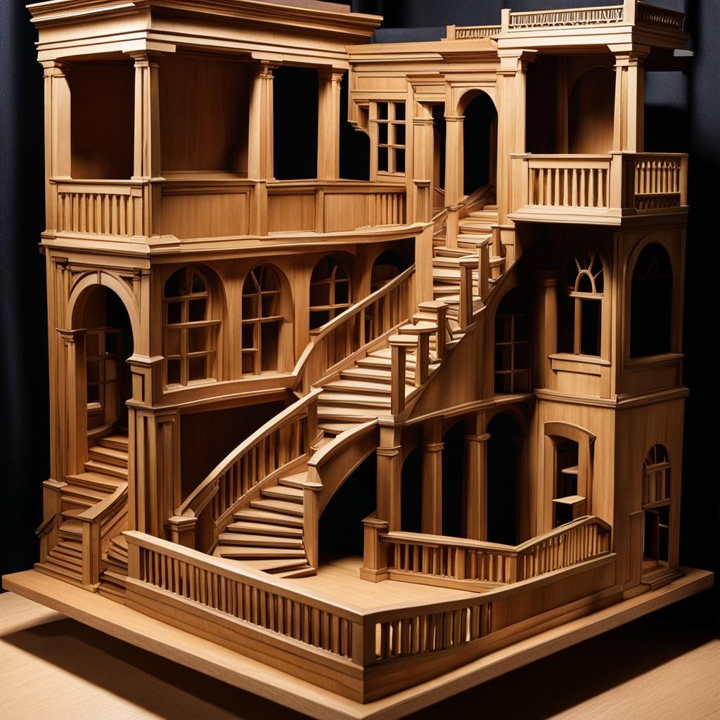 Escher-Inspired Stairs Diorama: Illusionary Architecture