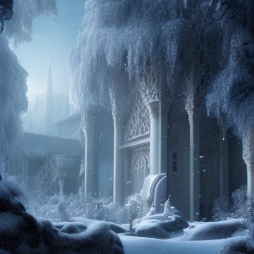 Cair paravel Narnia snow winter snow falling isolated