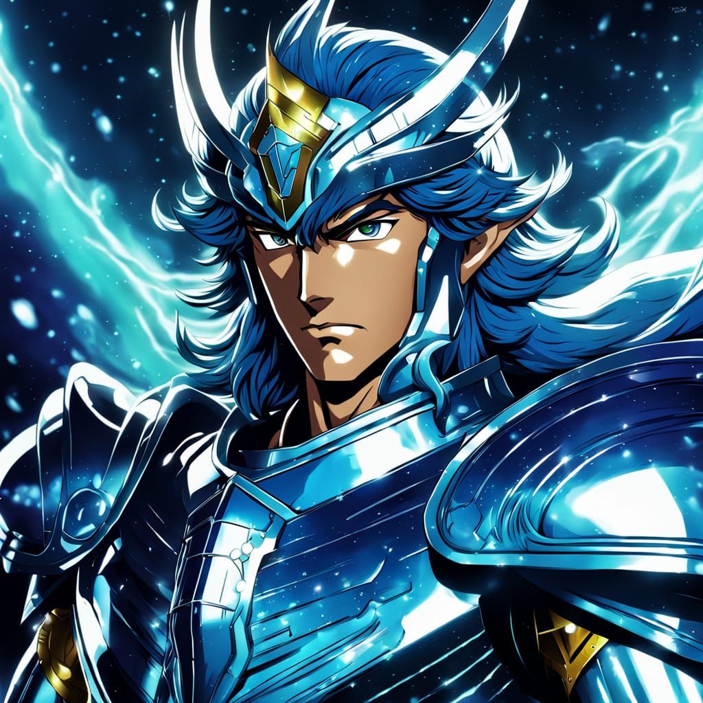 Cyberpunk Anime Warrior in Cel-Shaded Flat Art