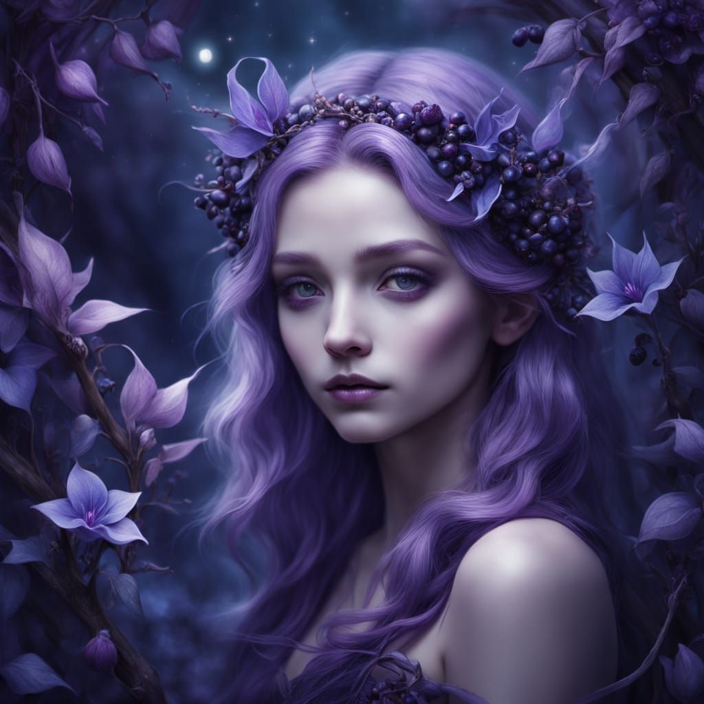 Enchanted Witch Basks in Lavender Hues