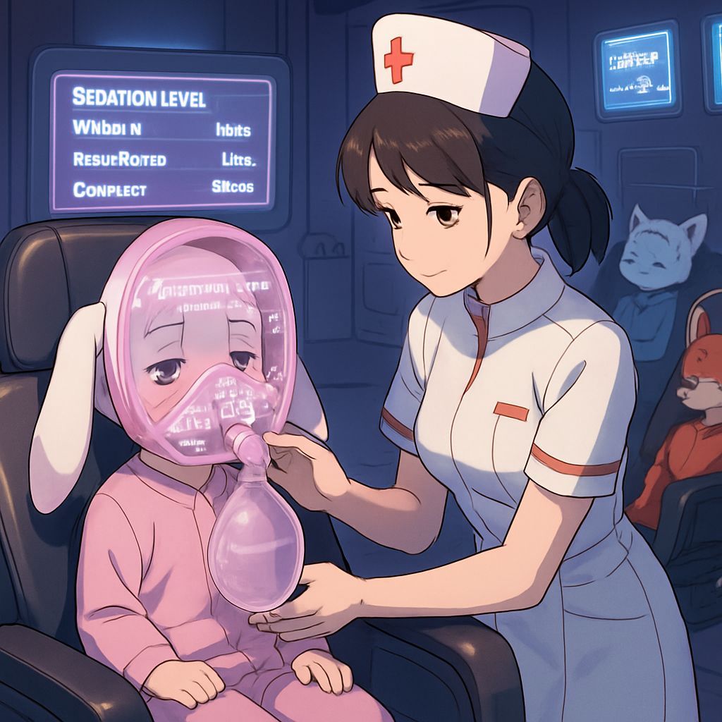 Futuristic Pediatric Sedation in Anime Style