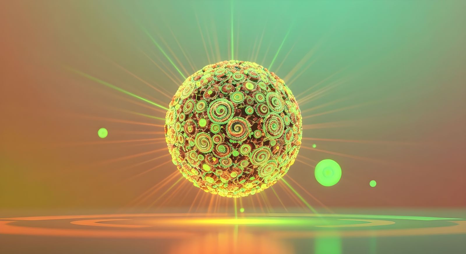 Fluorescent Particle in Synthwave Neo-Cubism Style